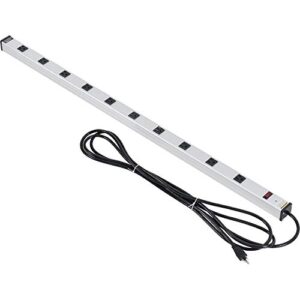 global industrial 48" 10 outlet aluminum power strip with 15-ft cord etl/cetl