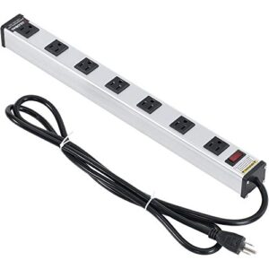 global industrial 19" 7 outlet aluminum power strip with 6-ft cord etl/cetl