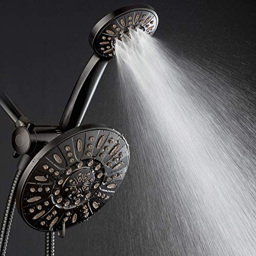 AquaDance Oil Rubbed Bronze 7" Premium High Pressure 3-Way Rainfall Combo with Extra Long 72 inch Hose – Enjoy Luxury 6-Setting Rain Showerhead and Matching Hand Held Shower Separately or Together