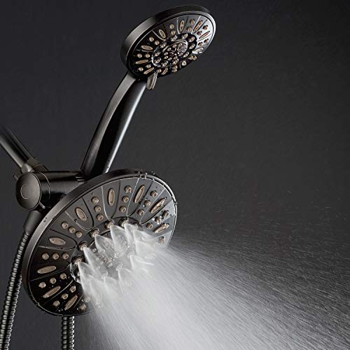 AquaDance Oil Rubbed Bronze 7" Premium High Pressure 3-Way Rainfall Combo with Extra Long 72 inch Hose – Enjoy Luxury 6-Setting Rain Showerhead and Matching Hand Held Shower Separately or Together