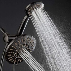 AquaDance Oil Rubbed Bronze 7" Premium High Pressure 3-Way Rainfall Combo with Extra Long 72 inch Hose – Enjoy Luxury 6-Setting Rain Showerhead and Matching Hand Held Shower Separately or Together