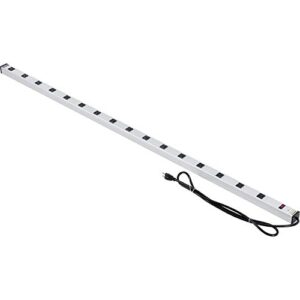global industrial 72" 16 outlet aluminum power strip with 6-ft cord, etl/cetl listed