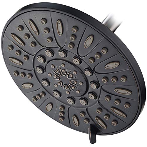 AquaDance Oil Rubbed Bronze High Pressure 6-Setting 7" Rain Shower Head – Angle Adjustable, Anti-Clog Showerhead Jets, Tool-Free Installation-USA Standard Certified-U.S. Brand