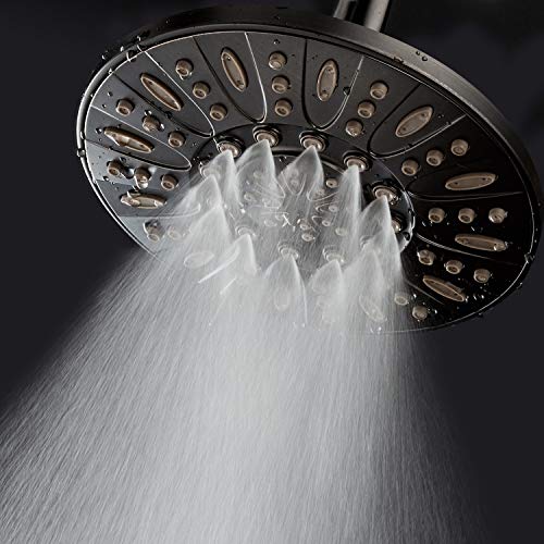 AquaDance Oil Rubbed Bronze High Pressure 6-Setting 7" Rain Shower Head – Angle Adjustable, Anti-Clog Showerhead Jets, Tool-Free Installation-USA Standard Certified-U.S. Brand