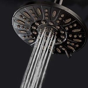 AquaDance Oil Rubbed Bronze High Pressure 6-Setting 7" Rain Shower Head – Angle Adjustable, Anti-Clog Showerhead Jets, Tool-Free Installation-USA Standard Certified-U.S. Brand