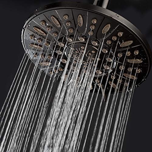 AquaDance Oil Rubbed Bronze High Pressure 6-Setting 7" Rain Shower Head – Angle Adjustable, Anti-Clog Showerhead Jets, Tool-Free Installation-USA Standard Certified-U.S. Brand