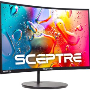 Sceptre Curved 27" FHD 1080p 75Hz LED Monitor HDMI VGA Build-In Speakers, EDGE-LESS Metal Black 2019 (C275W-1920RN)