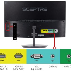 Sceptre Curved 27" FHD 1080p 75Hz LED Monitor HDMI VGA Build-In Speakers, EDGE-LESS Metal Black 2019 (C275W-1920RN)