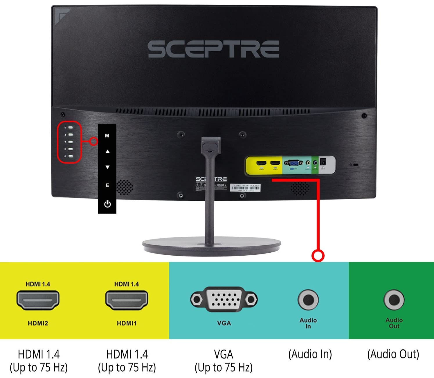 Sceptre Curved 27" FHD 1080p 75Hz LED Monitor HDMI VGA Build-In Speakers, EDGE-LESS Metal Black 2019 (C275W-1920RN)