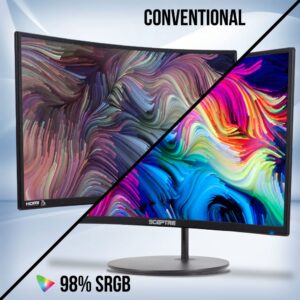 Sceptre Curved 27" FHD 1080p 75Hz LED Monitor HDMI VGA Build-In Speakers, EDGE-LESS Metal Black 2019 (C275W-1920RN)