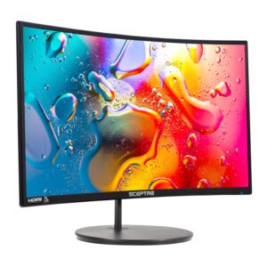 Sceptre Curved 27" FHD 1080p 75Hz LED Monitor HDMI VGA Build-In Speakers, EDGE-LESS Metal Black 2019 (C275W-1920RN)