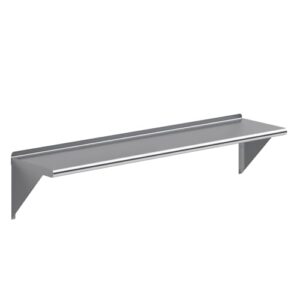 amgood 14" x 60" stainless steel wall shelf | metal shelving | garage, laundry, storage, utility room | restaurant, kitchen | food prep | nsf certified