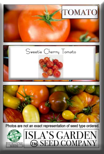 "Sweetie" Cherry Tomato Seeds for Planting, 200+ Heirloom Seeds Per Packet, (Isla's Garden Seeds), Non GMO Seeds, Sweet Flavor, Botanical Name: Solanum lycopersicum, Great Home Garden Gift
