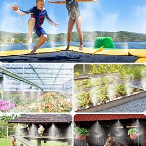 homenote Misting Cooling System 75FT (23M) Misting Line + 28 Brass Mist Nozzles + Brass Adapter(3/4") Outdoor Mister for Patio Garden Greenhouse Trampoline for Waterpark