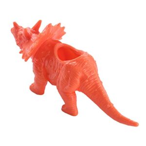 CHICTRY Dinosaur Succulent Plant Vase Creative Flower Pot Bonsai Container Gardening Planter with Drain Hole for Home Office Desktop Decoration Orange Triceratops