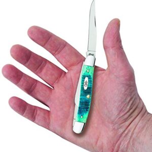 Case WR XX Pocket Knife Medium Stockman Caribbean Blue Jig Bone Item #25597 - (6318 SS) - Length Closed: 3 5/8 Inches