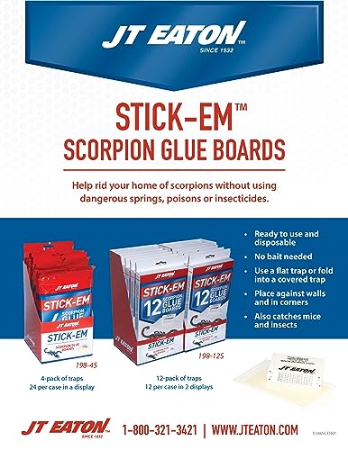 Stick-Em 198-12S 12 Pack Scorpion Glue Trap, Brown/A