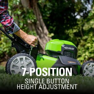 Greenworks 40V 21-Inch Brushless Self-Propelled Mower 6AH Battery and Charger Included, M-210-SP