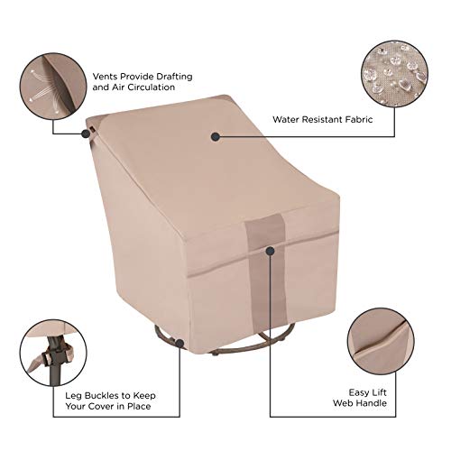 Modern Leisure Monterey Patio Lounge/Swivel Chair Cover - Weather-Resistant Fabric - Outdoor Furniture Protection Perfect for Patio, Deck, and Porch - 37.5" L x 39.25" W x 38.5" H - Beige - 1-Pack