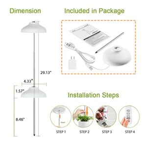 GrowLED LED Umbrella Plant Grow Light, Herb Garden, Height Adjustable, Automatic Timer, UL Adapter Included, Ideal for Plant Grow Novice Or Enthusiasts, Various Plants, DIY Decoration, White