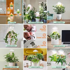 GrowLED LED Umbrella Plant Grow Light, Herb Garden, Height Adjustable, Automatic Timer, UL Adapter Included, Ideal for Plant Grow Novice Or Enthusiasts, Various Plants, DIY Decoration, White