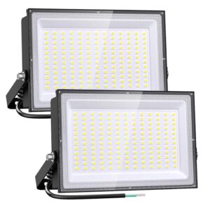 onforu 150w led flood light outdoor, 12000lm super bright security light, ip66 waterproof outdoor floodlight, 2 pack 6500k daylight white led exterior light for basketball court, stadium, playground