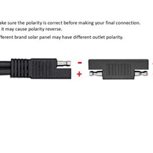 Solar Panel Connectors 10AWG Compatible with MC4 Connecter to SAE Adapter PV Extension Cable Wire for RV Caravan Solar Panels Battery Charger kit with Two SAE to SAE Polarity Reverse Adapters