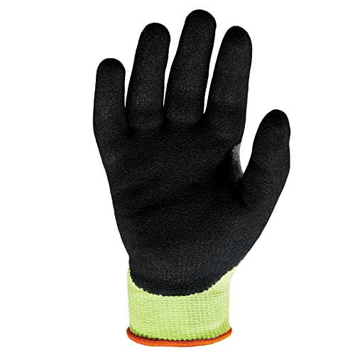 Ergodyne Cut Resistant Gloves, Cut Level 4, Nitrile Coated Palm for Grip, Hi Vis, ProFlex 7041 Lime, Large