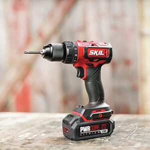 SKIL PWR CORE 20 Brushless 20V 1/2 Inch Drill Driver Includes 2.0Ah Lithium Battery and Standard Charger - DL529303