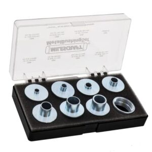 Milescraft 1228 Metal Bushing Set - 11 pc. Router Template Guide Set – Fits Porter Cable Style Router Sub Bases - Universal
