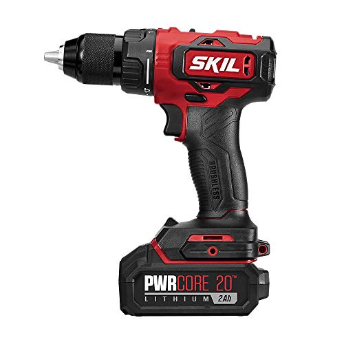 SKIL 2-Tool Combo Kit: PWR CORE 20 Brushless 20V Cordless Drill Driver and Cordless Circular Saw Includes 4.0Ah Lithium Battery and PWRJump Charger - CB743901