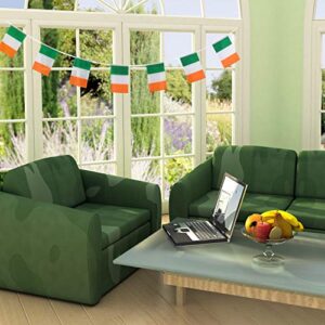 Whaline Ireland Flag Set, 3x5 Foot Large Ireland Irish Flag, 18.7 Feet Irish Banners Bunting Flags and 10 Pieces Small Hand Flag for Ireland National Day, Bars, Party and School Sports Events