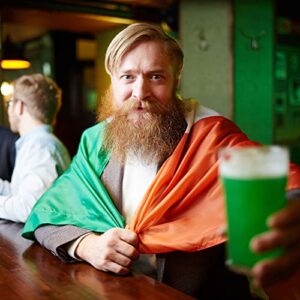 Whaline Ireland Flag Set, 3x5 Foot Large Ireland Irish Flag, 18.7 Feet Irish Banners Bunting Flags and 10 Pieces Small Hand Flag for Ireland National Day, Bars, Party and School Sports Events