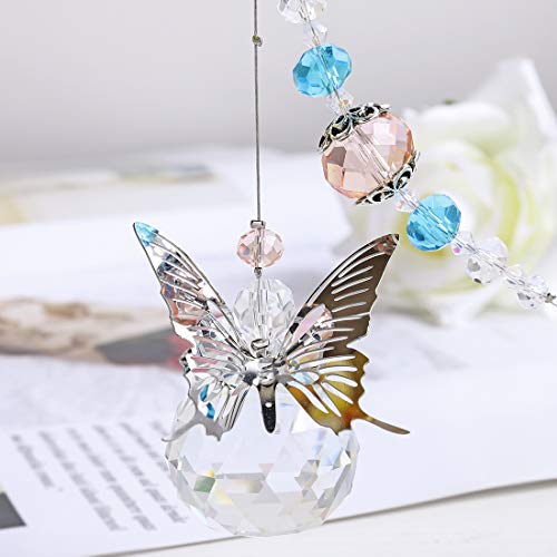 H&D HYALINE & DORA 30mm Handmade Butterfly Crystal Ball Prism Rainbow Maker Hanging Suncatcher Home Decoration