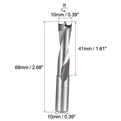uxcell Brad Point Drill Bits for Wood 10mm x 68mm Right Turning Carbide for Woodworking Carpentry Drilling Tool