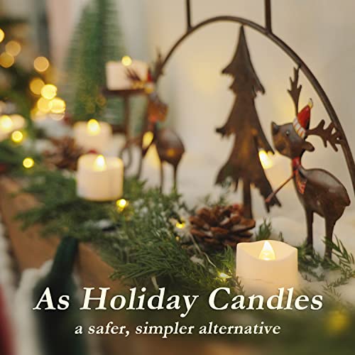 Amagic Flameless Votive Candles with Timer, 12 Pack Battery Operated LED Tea Lights in Warm White for Wedding,Table,Festival Celebration,Halloween,Christmas Decorations