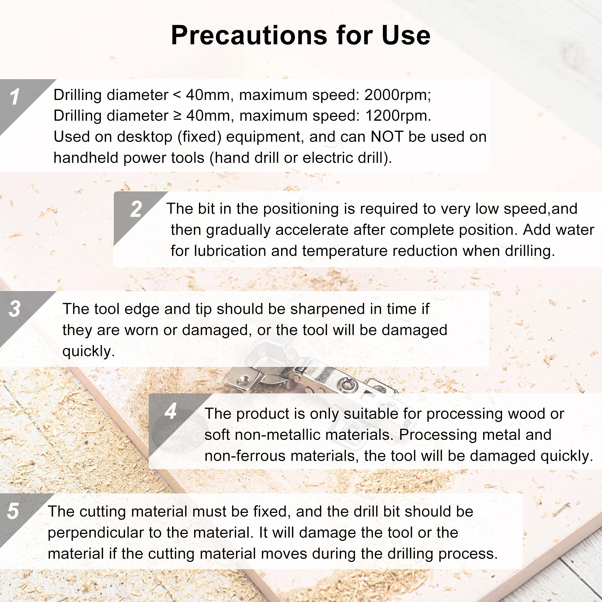 uxcell Forstner Drill Bits 15mm, Tungsten Carbide Wood Hole Saw Auger Opener Woodworking Hinge Hole Drilling Boring Bit Cutter Gray with Case