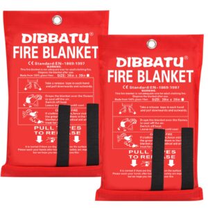 dibbatu fire blanket for home and kitchen, fire blankets emergency for home, emergency fire retardant blankets for house, fireproof blanket welding blanket for kitchen,fireplace, grill, bbq…