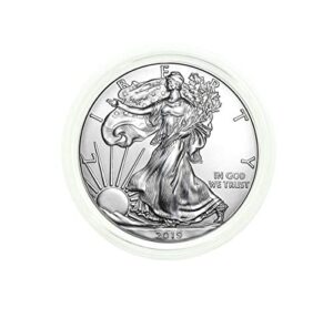2019 - american silver eagle in plastic air tite with our certificate of authenticity dollar uncirculated us mint