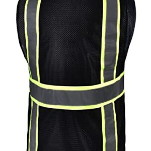 California Tools Black Two Tones Safety Vest, With Multi-Pockets Tool (Large)