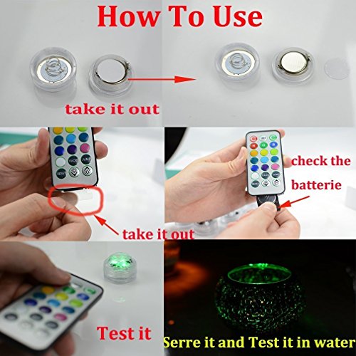 20PCS Submersible LED Lights Popular Waterproof Small Battery Operated Single Mini Led for Crystal Vases Centerpiece Decoration