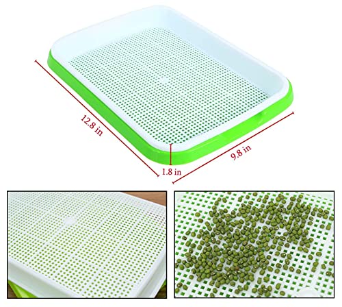 SHEING Seed Sprouter Germination Tray 5 Pack, BPA Free Nursery Healthy Wheatgrass Seeds Grower & Storage Trays for Garden Home Office