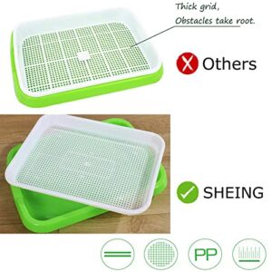 SHEING Seed Sprouter Germination Tray 5 Pack, BPA Free Nursery Healthy Wheatgrass Seeds Grower & Storage Trays for Garden Home Office