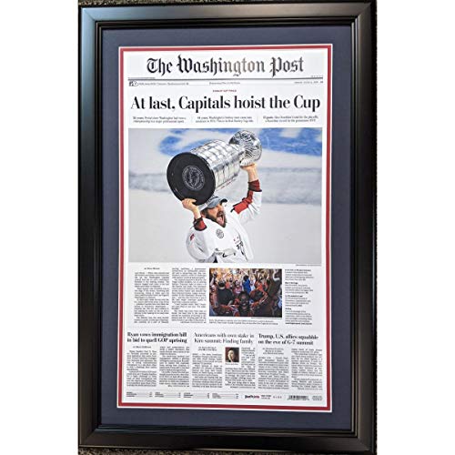 Framed Washington Post At Last Capitals 2018 Stanley Cup Champions 17x27 Hockey Newspaper Cover Photo Professionally Matted