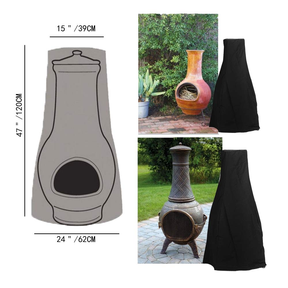 JL JIA LE Linkool Patio Chiminea Cover Outdoor Fire Pit Heater Defender Waterproof