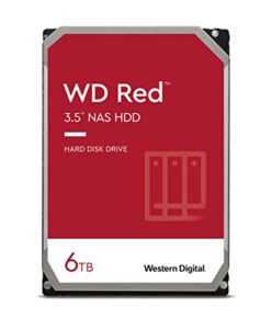 western digital 6tb wd red nas internal hard drive hdd - 5400 rpm, sata 6 gb/s, smr, 256mb cache, 3.5" - wd60efax