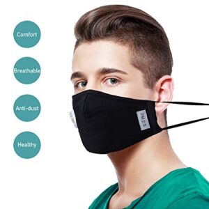 Aniwon Mouth Mask, 3 Pack Anti Dust Pollution Mask with 6 Pcs Activated Carbon Filter Insert Fashion Cotton Face Mask PM2.5 Dust Mask for Men Women