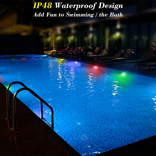 Mini Submersible Led Lights with Remote, Small Underwater Tea Lights Candles Waterproof 1.5" RGB Multicolor Flameless Accent Lights Battery Operated Vase Pool Pond Lantern Decoration Lighting (10pcs)