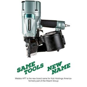 Metabo HPT Coil Framing Nailer | Pro Preferred Brand of Pneumatic Nailers | 15 Degree Magazine | Accepts 2-Inch up to 3-1/4-Inch Nails | Ideal for Wall Sheathing, Roof Decking, & Subflooring | NV83A5
