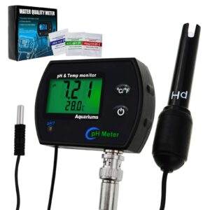 2-in-1 combo ph & temperature meter water quality tester replaceable bnc ph electrode for aquariums hydroponics tanks aquaculture laboratory